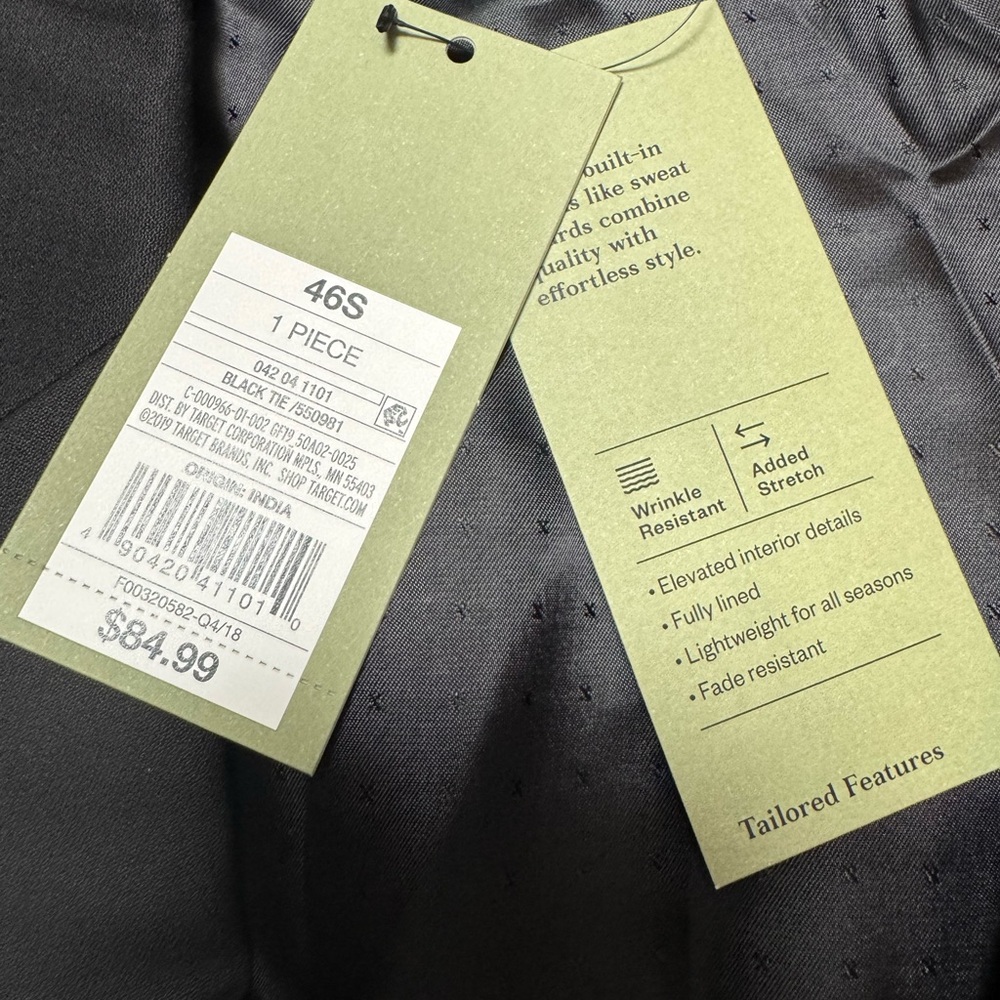Goodfellow & Co Navy Sport Coat Modern Tailored Fit Wool Blend Suit Jacket - 46S - Picture 6 of 9